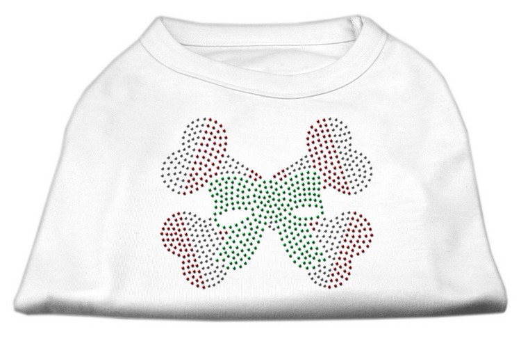 Candy Cane Crossbones Rhinestone Shirt White XXXL